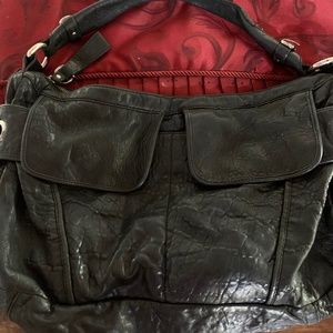 Kenneth Cole Black Genuine Leather Tote Handbag